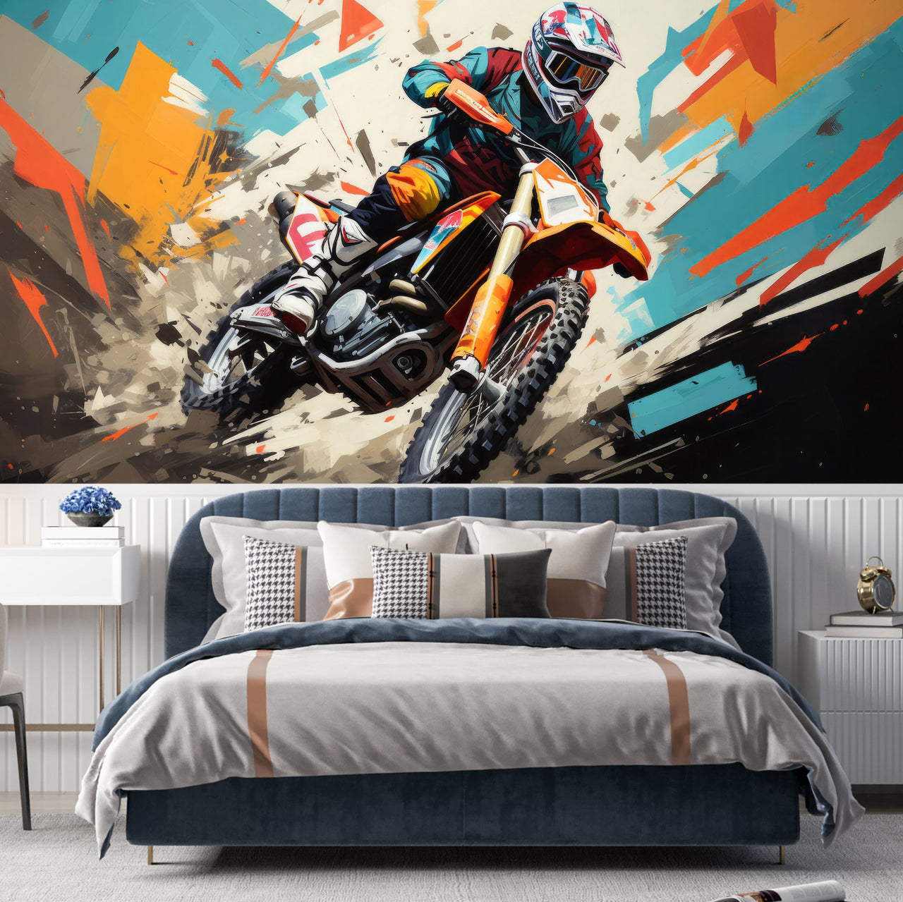 Papier Peint Moto <br/> Moto Cross Dynamique