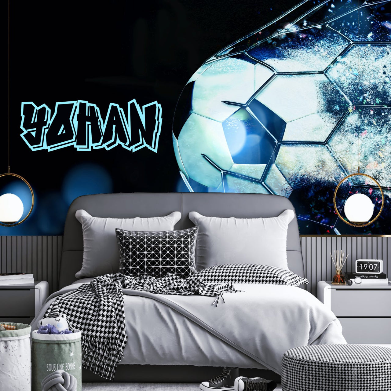 Papier Peint avec Prénom <br/> Football Urban Ado