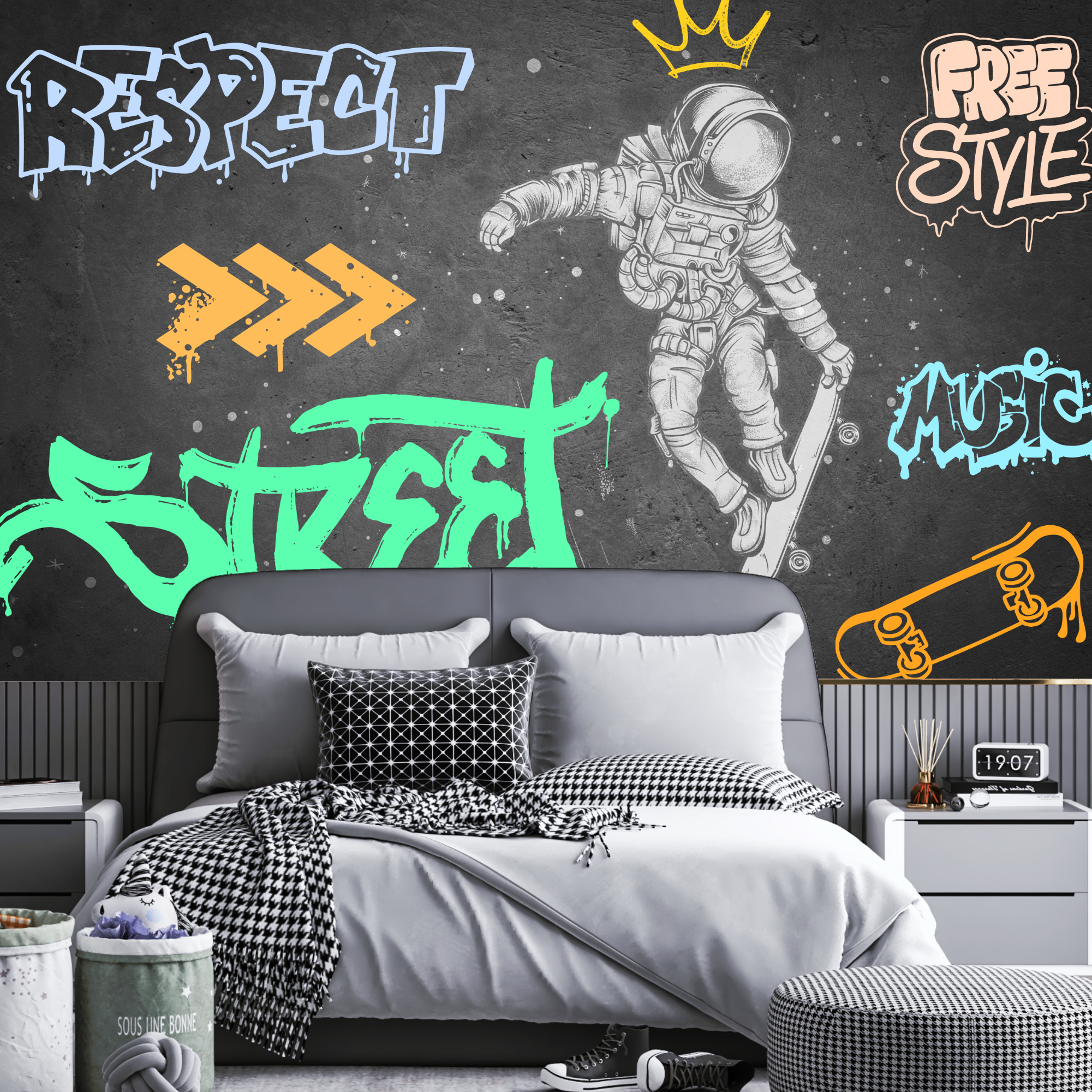 Papier Peint Graffiti Chambre | Le Petit Intissé