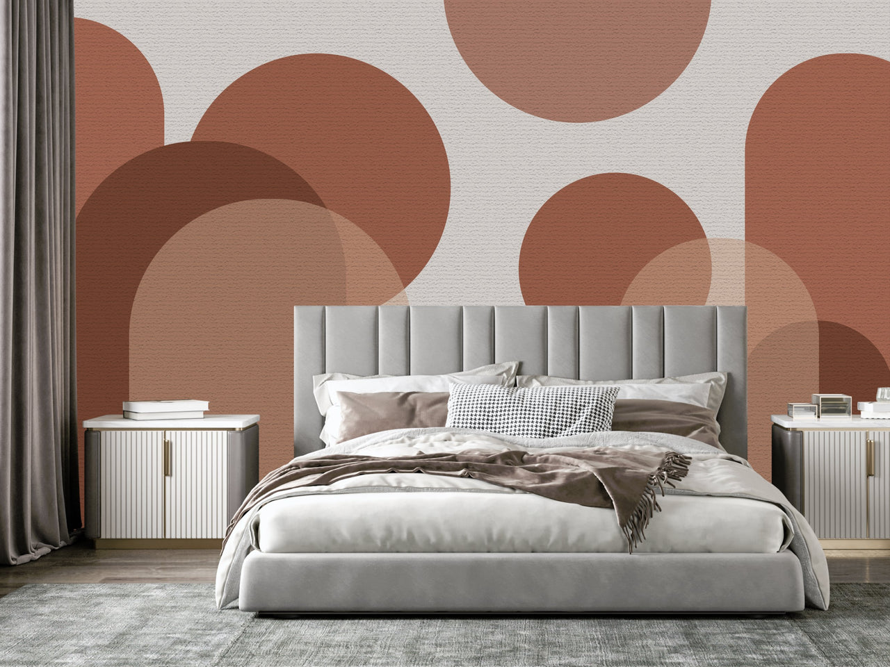 Papier Peint Terracotta et Beige