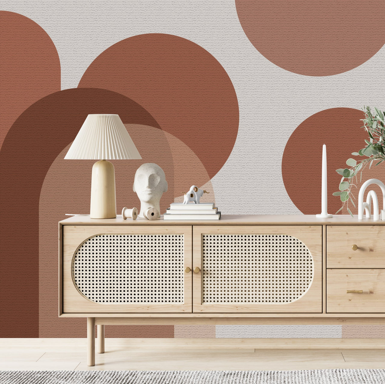 Papier Peint Terracotta et Beige