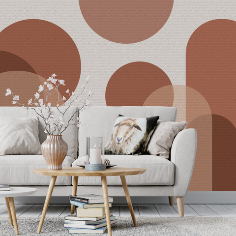 Papier Peint Terracotta et Beige