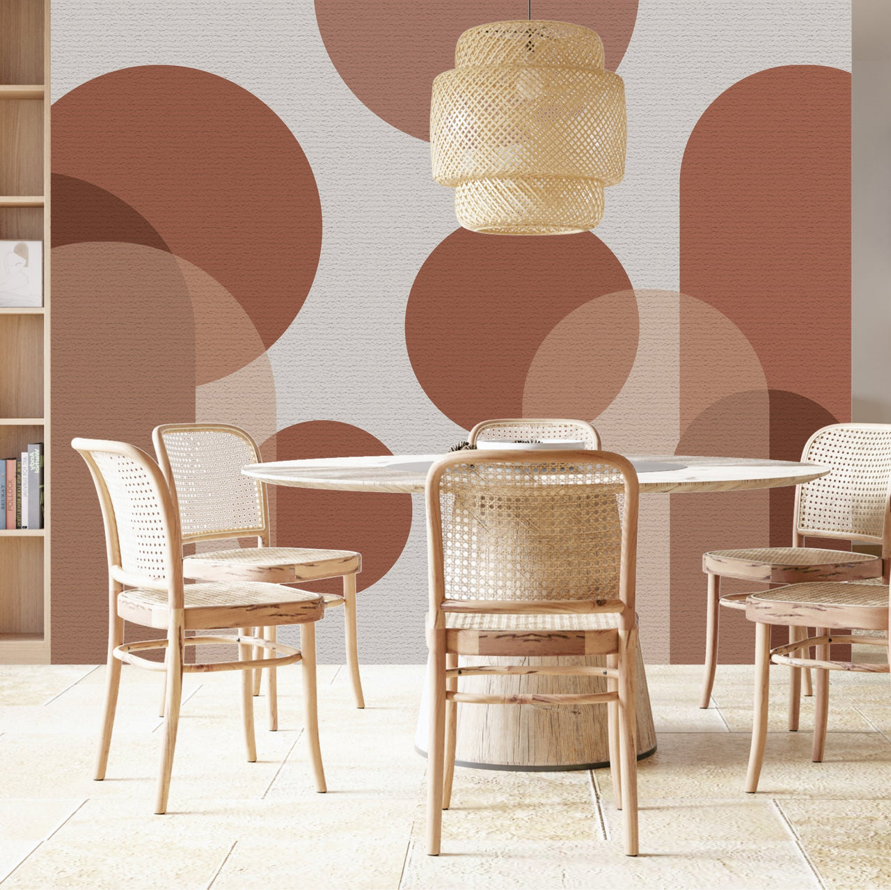 Papier Peint Terracotta et Beige