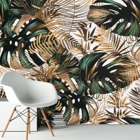Papier Peint <br/> Mural Chambre Vert Tropical