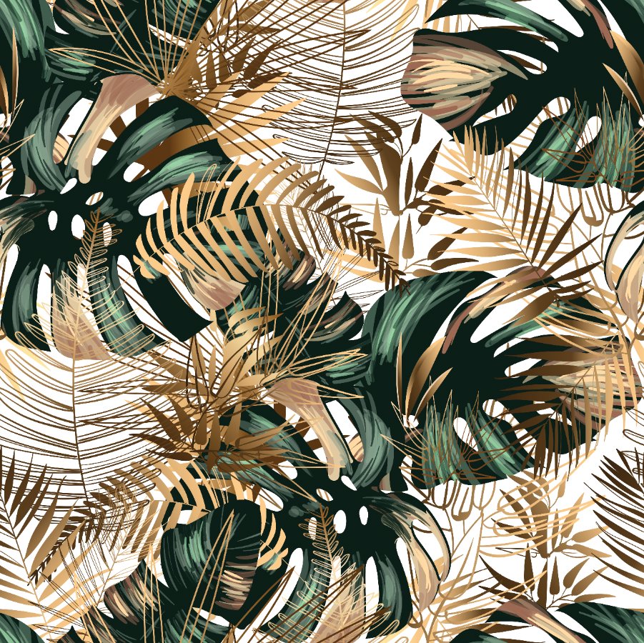 Papier Peint <br/> Mural Chambre Vert Tropical