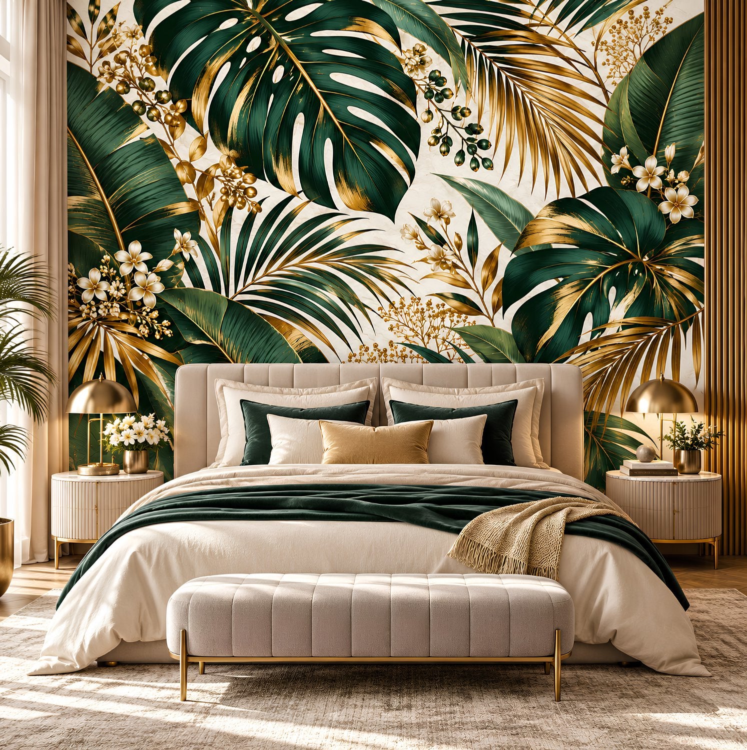 Mural Chambre Vert Tropical | Le Petit Intissé