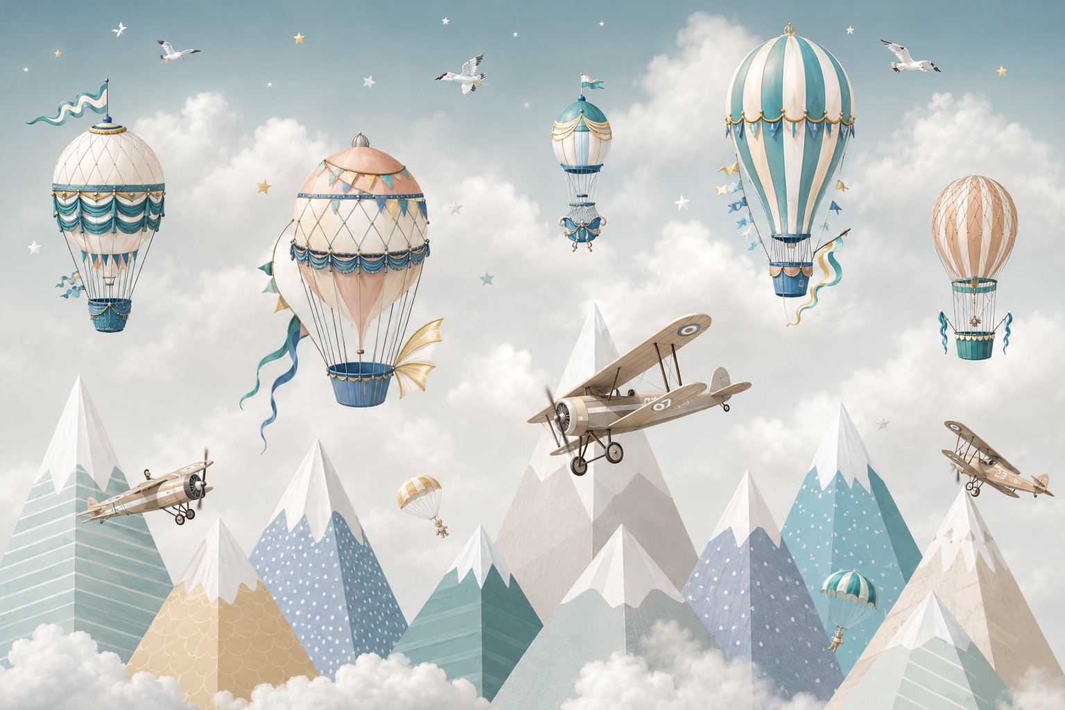 Murale pour Avion pour Chambre Garçon 3 ans | Le Petit Intissé