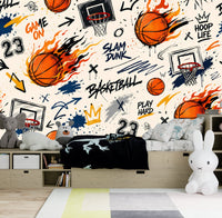 Thumbnail for Papier Peint Ballon Basket déco | Le Petit Intissé
