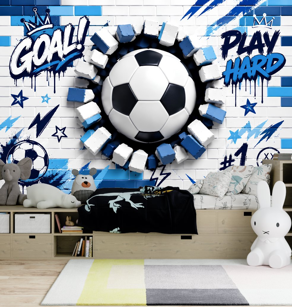 Papier Peint Ballon de Foot | Le Petit Intissé