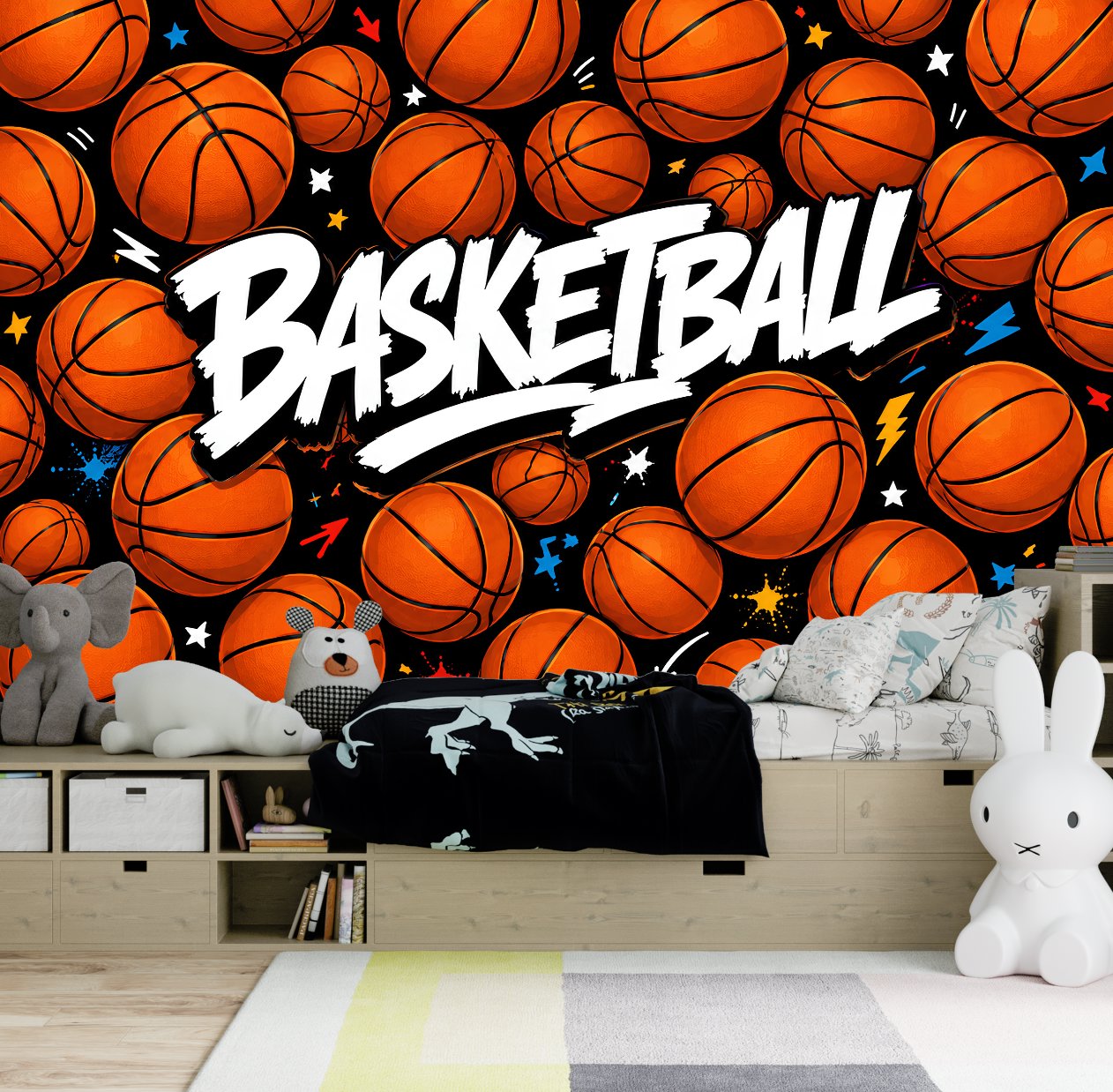 Papier Peint Chambre Garçon Basket | Le Petit Intissé