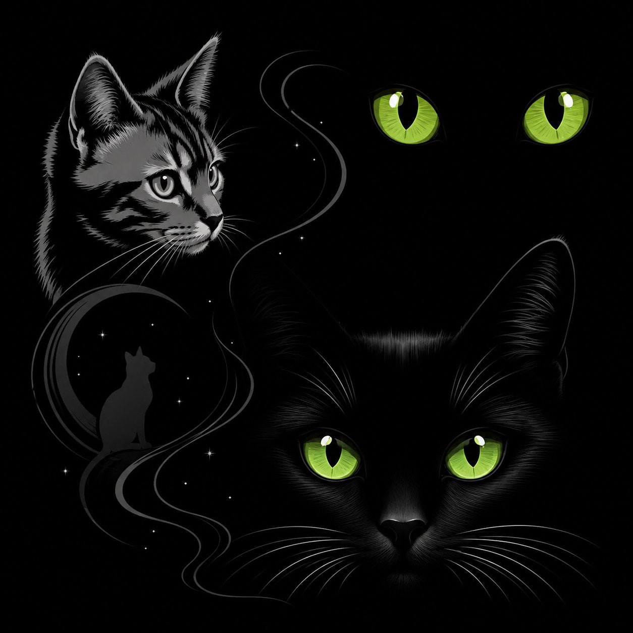 Papier Peint Chat Noir et Blanc pour Chambre d'Ado | Le Petit Intissé