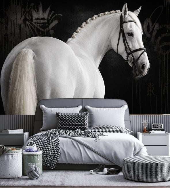 Papier Peint Cheval Blanc | Le Petit Intissé