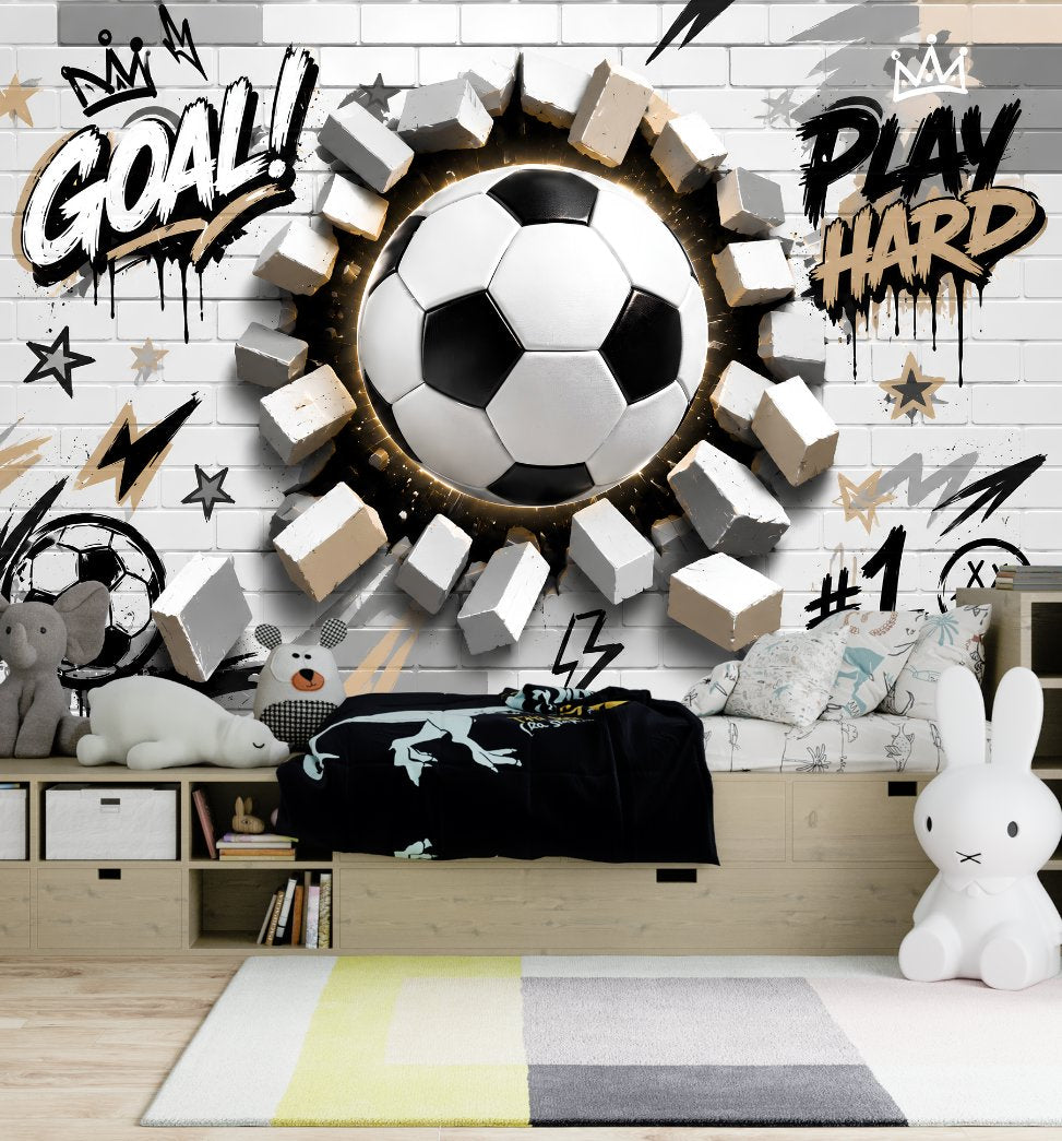 Papier Peint Foot 3D | Le Petit Intissé