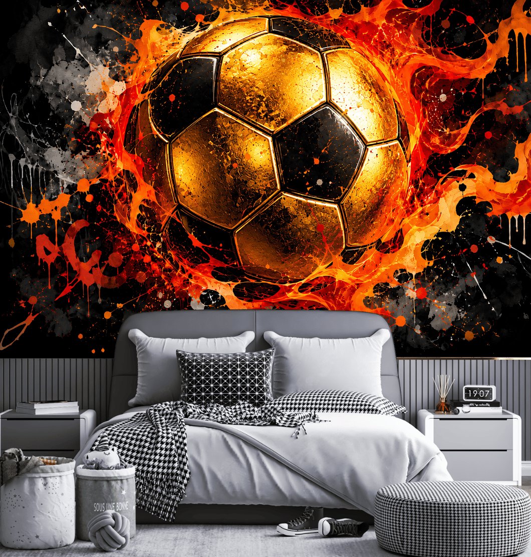 Papier Peint Foot
Ballon Flamme Or