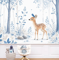 Thumbnail for Papier Peint Forêt Bleue Enfant | Le Petit Intissé