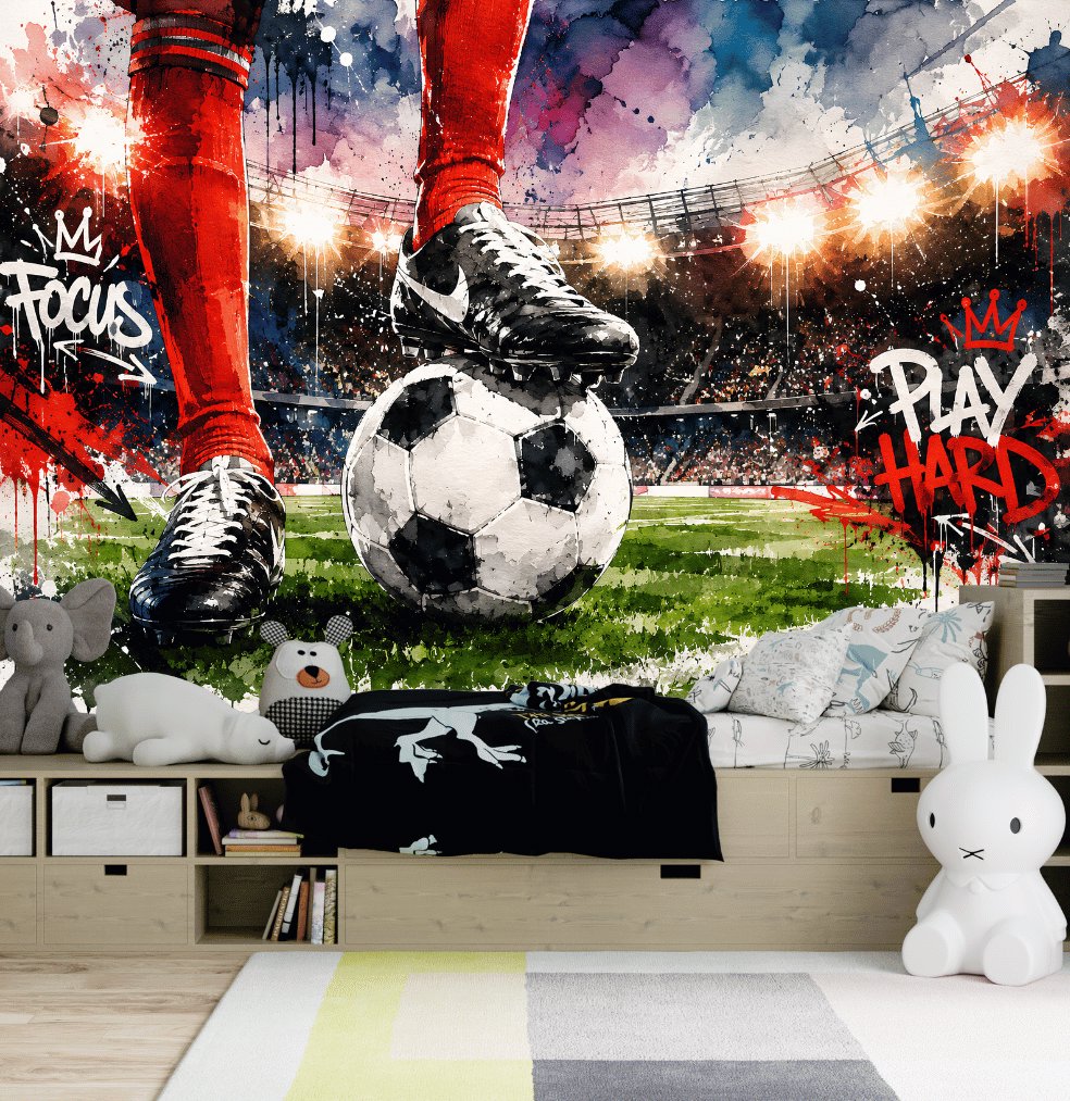 Papier Peint Joueur de Foot | Le Petit Intissé