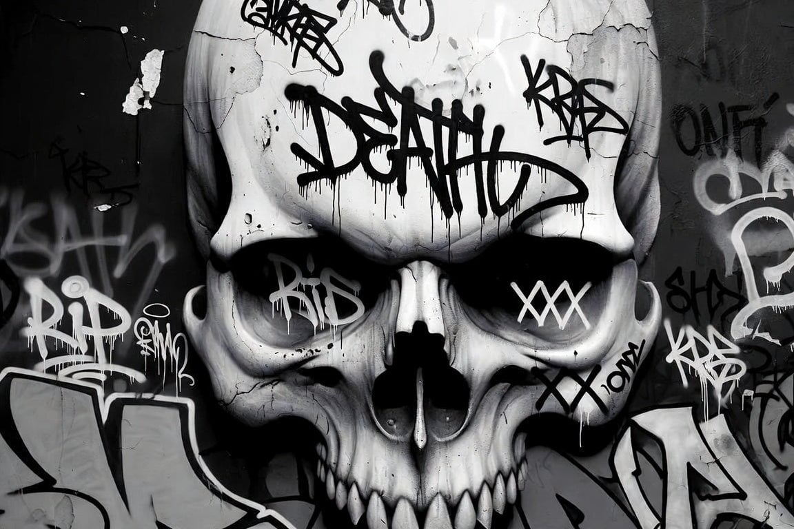 Papier Peint Motif Tête de Mort | Le Petit Intissé