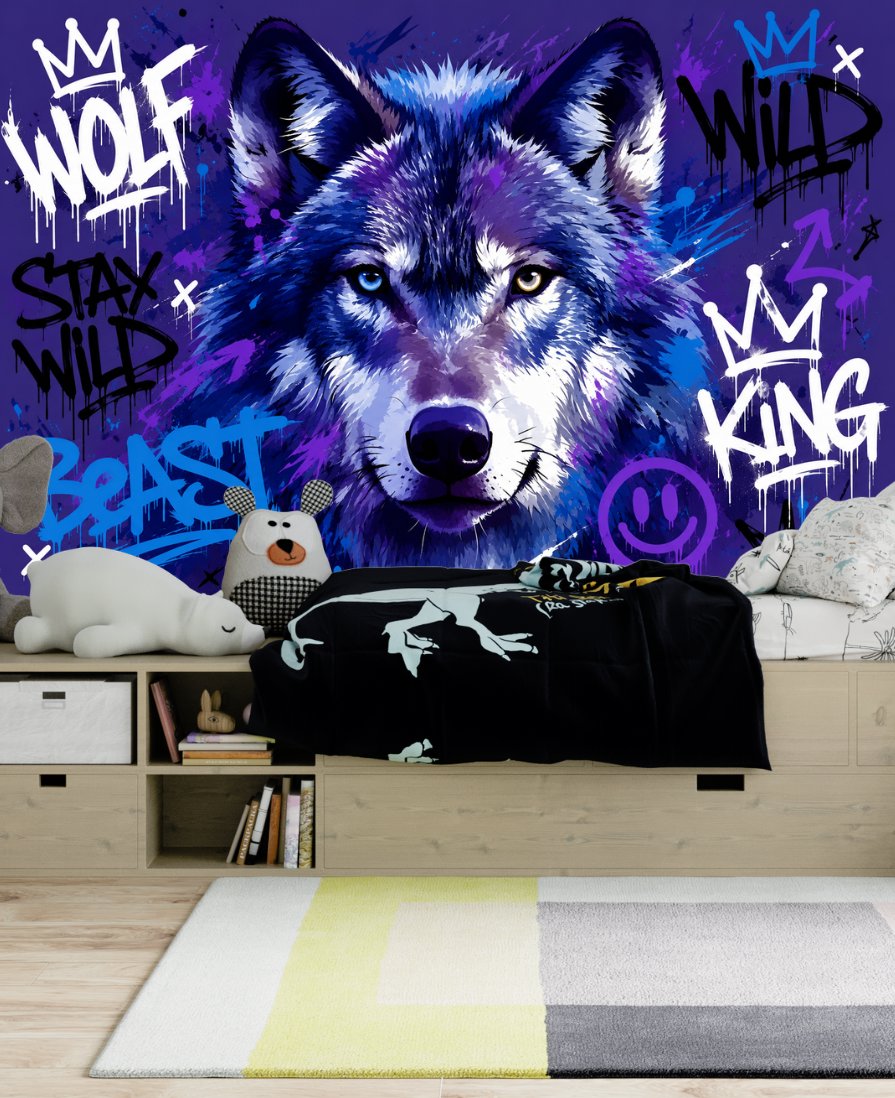 Papier Peint Mural Loup | Le Petit Intissé
