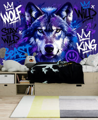 Thumbnail for Papier Peint Mural Loup | Le Petit Intissé
