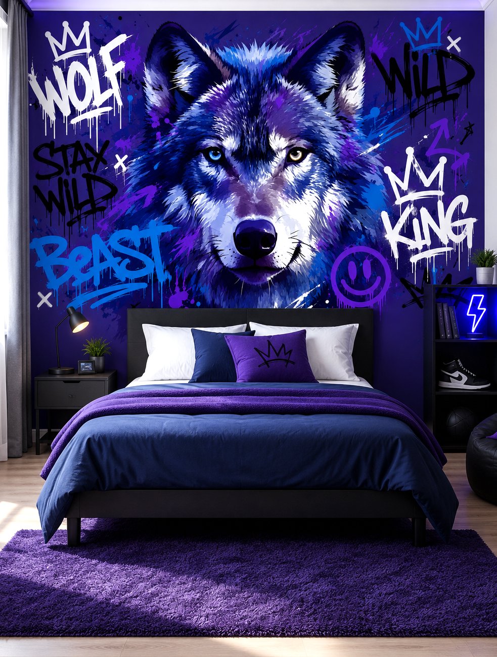 Papier Peint Mural Loup | Le Petit Intissé
