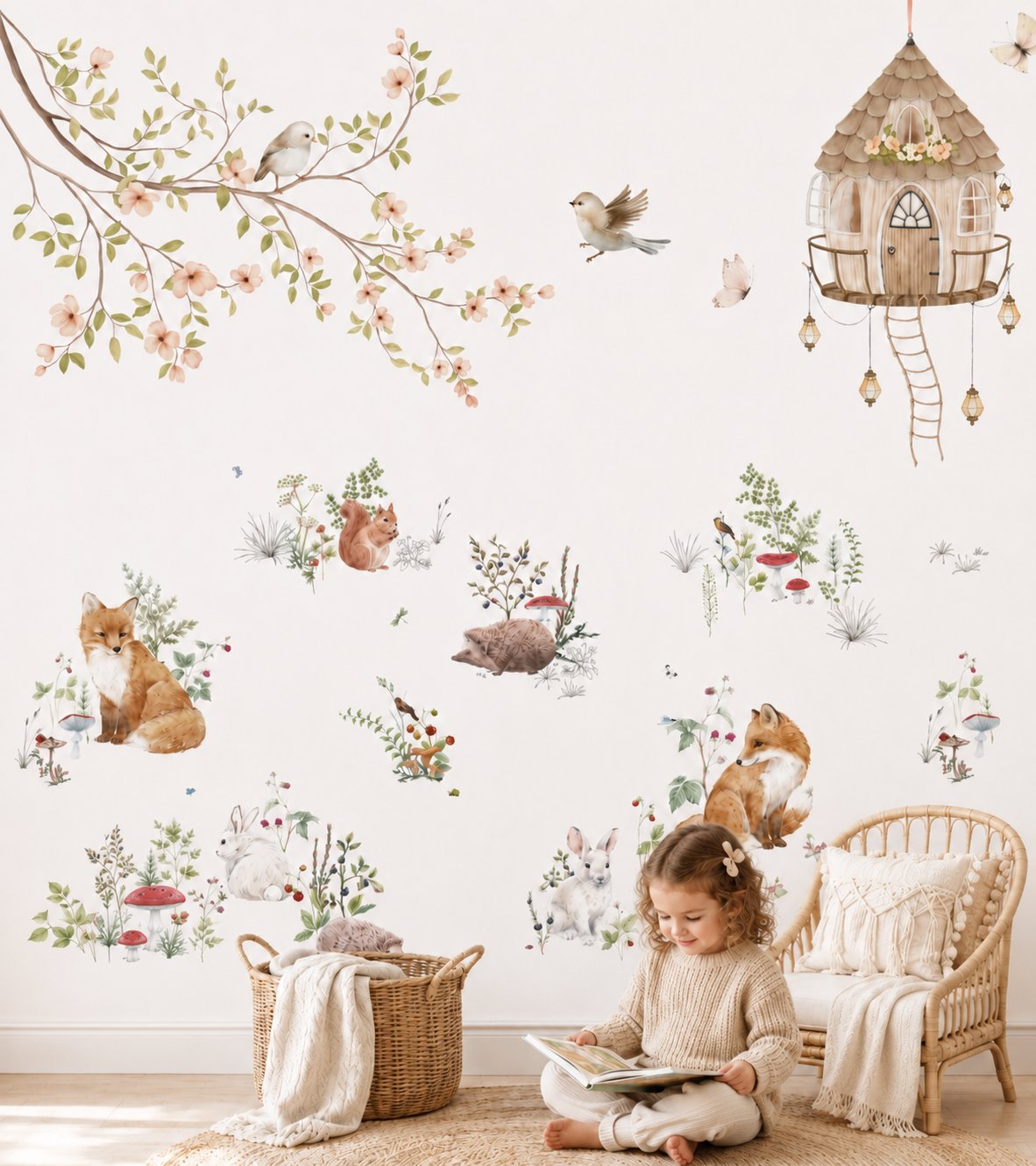Papier Peint Panoramique Enfant Animaux Forêt | Le Petit Intissé
