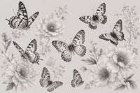 Thumbnail for Papier Peint Papillon Noir et Blanc | Le Petit Intissé