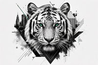 Thumbnail for Papier Peint Tigre Blanc | Le Petit Intissé