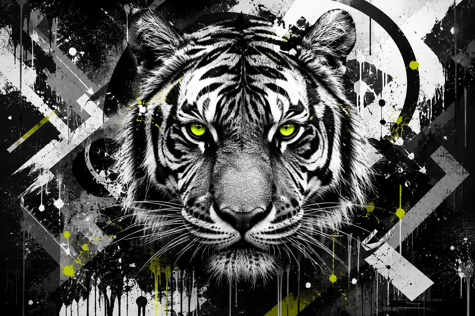 Papier Peint Tigre Noir et Blanc | Le Petit Intissé