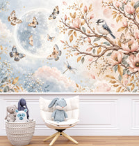 Thumbnail for Papier Peint avec Oiseaux et Fleurs | Le Petit Intissé