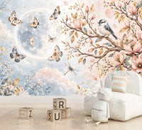 Thumbnail for Papier Peint avec Oiseaux et Fleurs | Le Petit Intissé