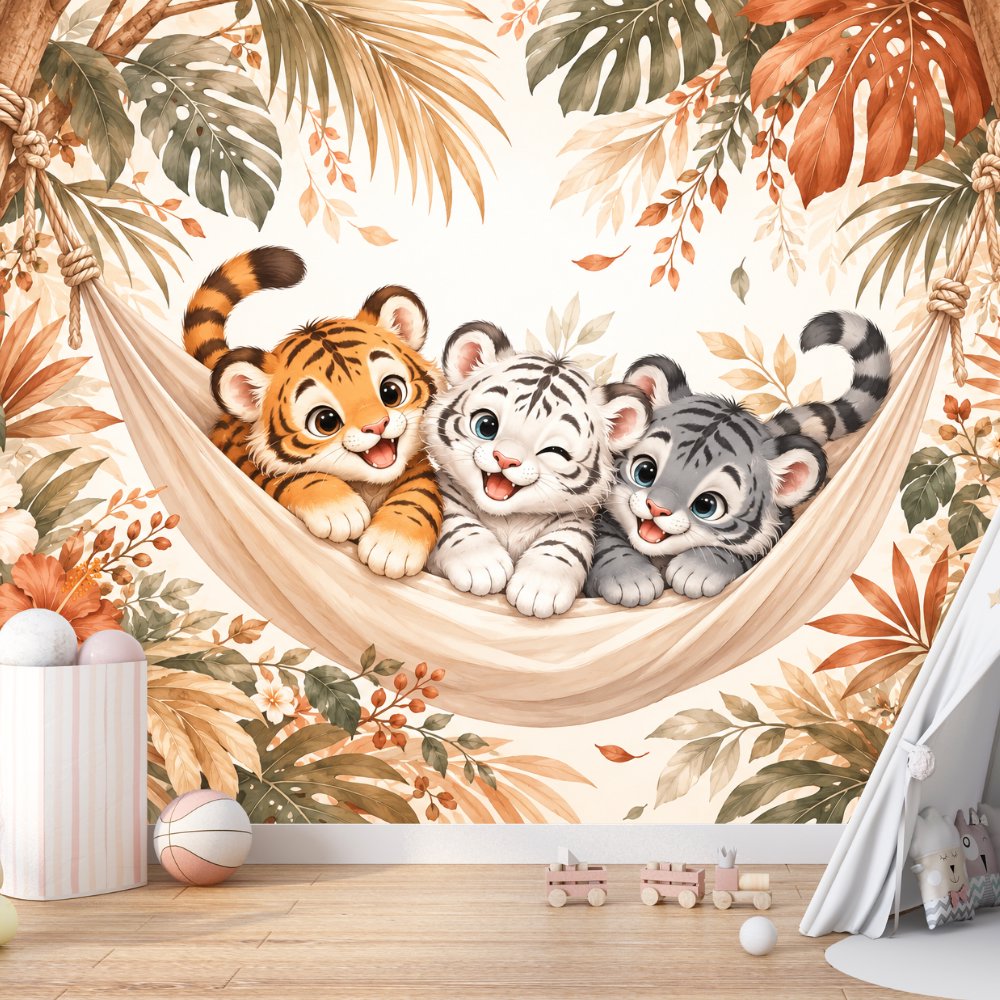 Papier Peint avec des Tigres | Le Petit Intissé