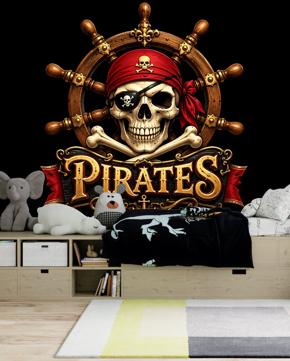 Papier peint pirate noir pour adolescent - Pirate Commandor
