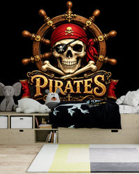 Thumbnail for Papier peint pirate noir pour adolescent - Pirate Commandor