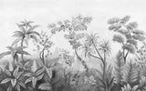Papier Peint Tropical <br/> Jardin Exotique Noir et Blanc