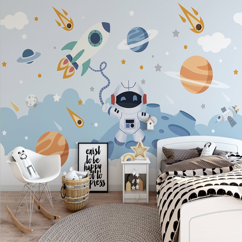 Papier Peint Espace <br/> Comète et Astronaute