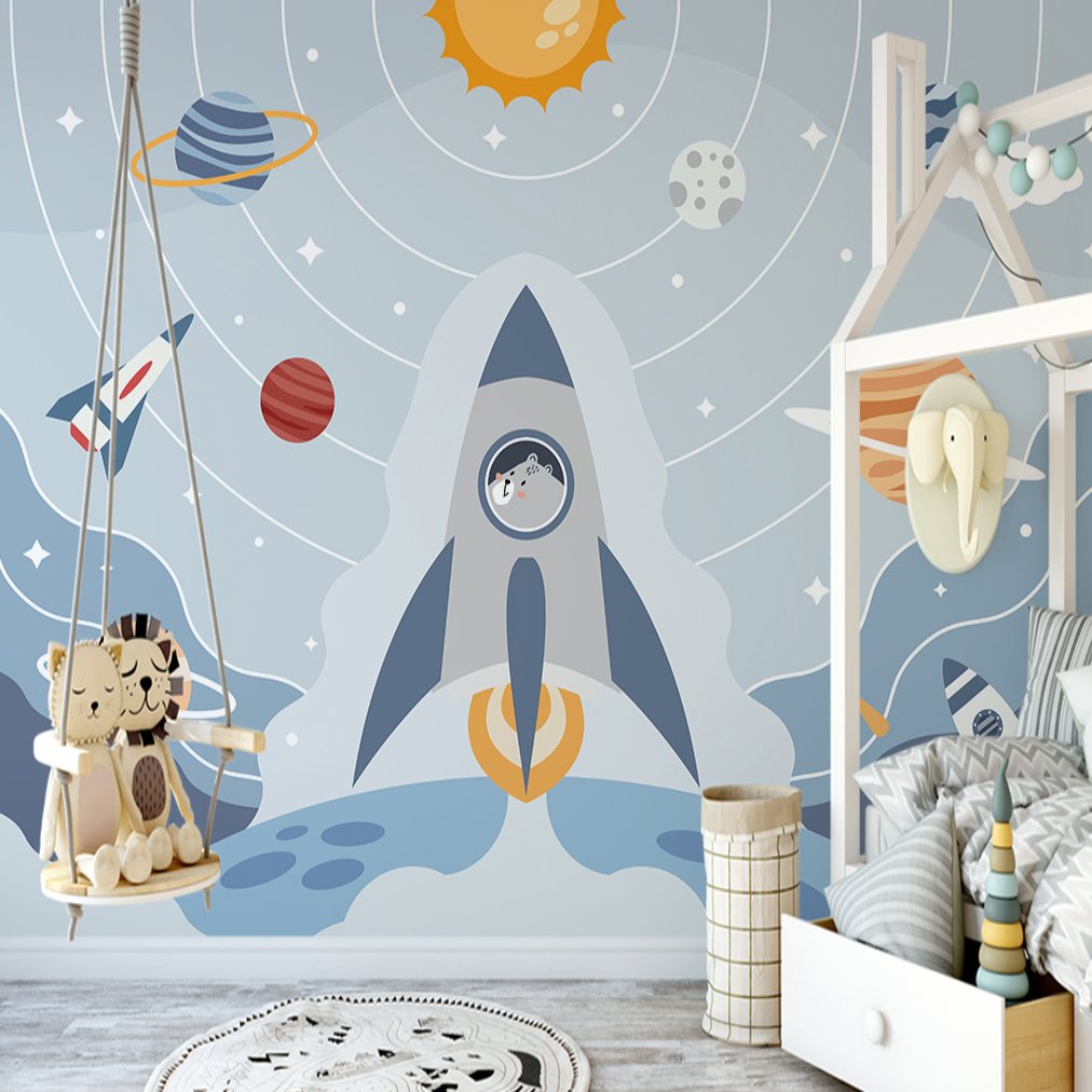 Papier Peint Espace <br/> Système Solaire décollage