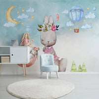 Thumbnail for Papier Peint Fille Classique <br/> Lapin et Ciel Bleu