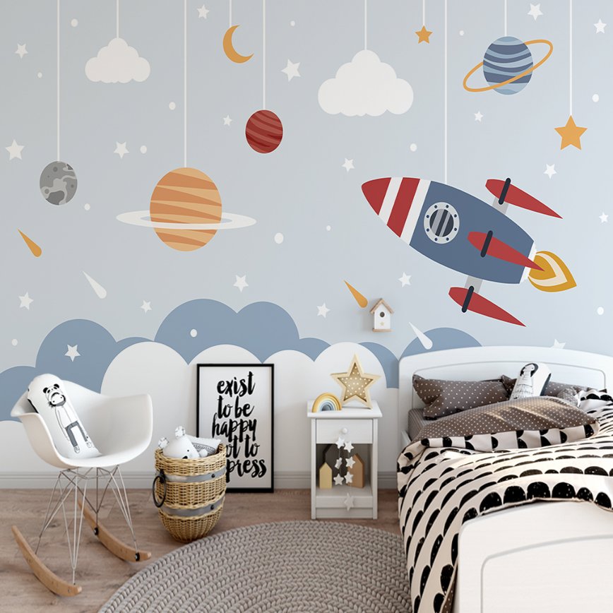 Papier Peint Espace <br/> Etoile et Nuage Spatial