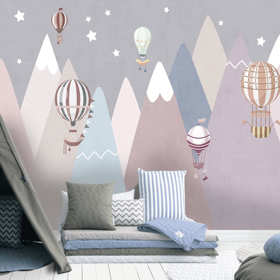 Papier Peint Fille Classique <br/> Colline Multi couleur