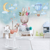 Thumbnail for Papier Peint Fille Classique <br/> Lapin et Ciel Bleu