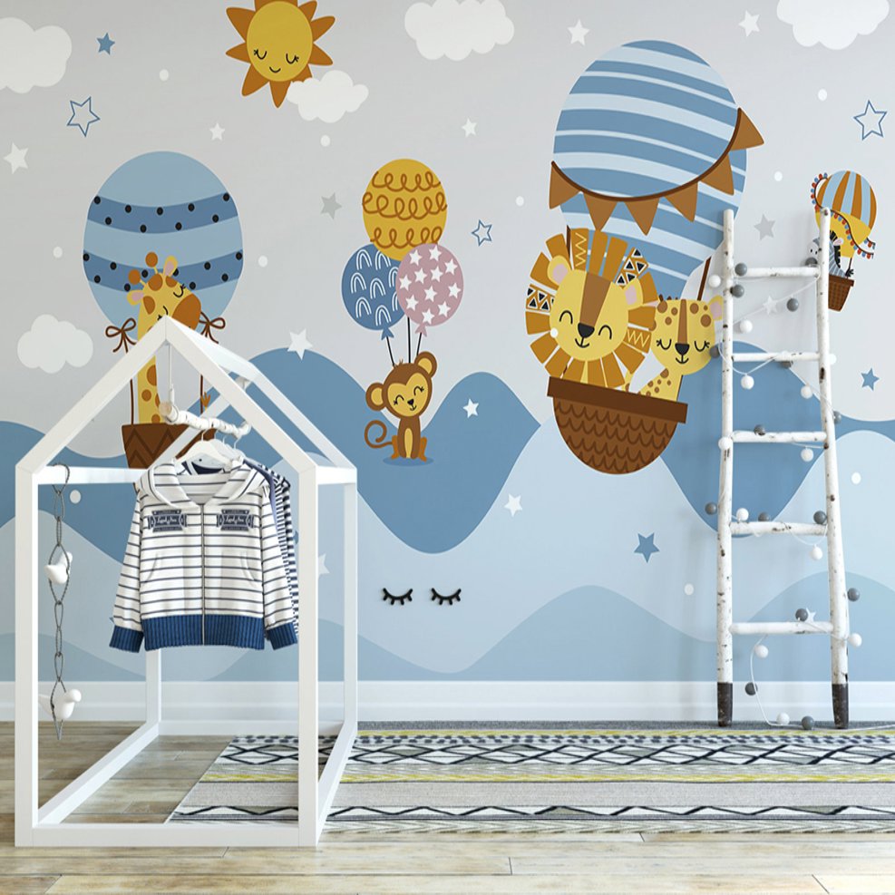 Papier Peint Animaux <br/> Bleu Couleur Ciel