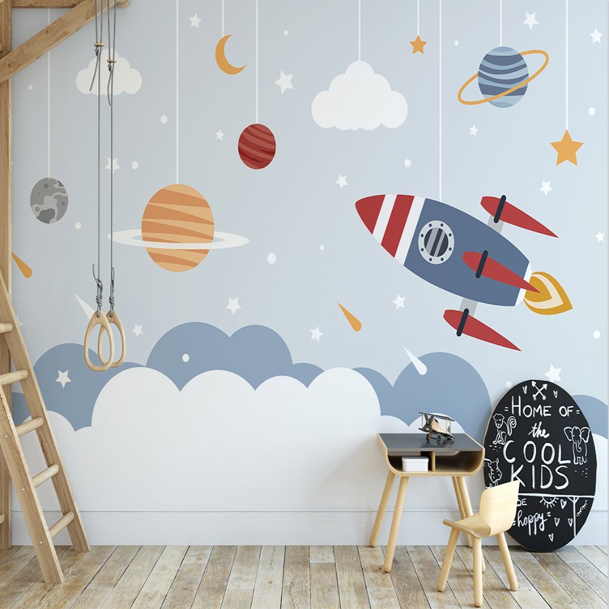 Papier Peint Espace <br/> Etoile et Nuage Spatial