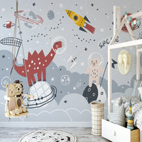 Thumbnail for Papier Peint Espace <br/> Dino Rouge dans l'espace