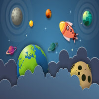 Thumbnail for Papier Peint Espace <br/> Bleu et Vert Spatial