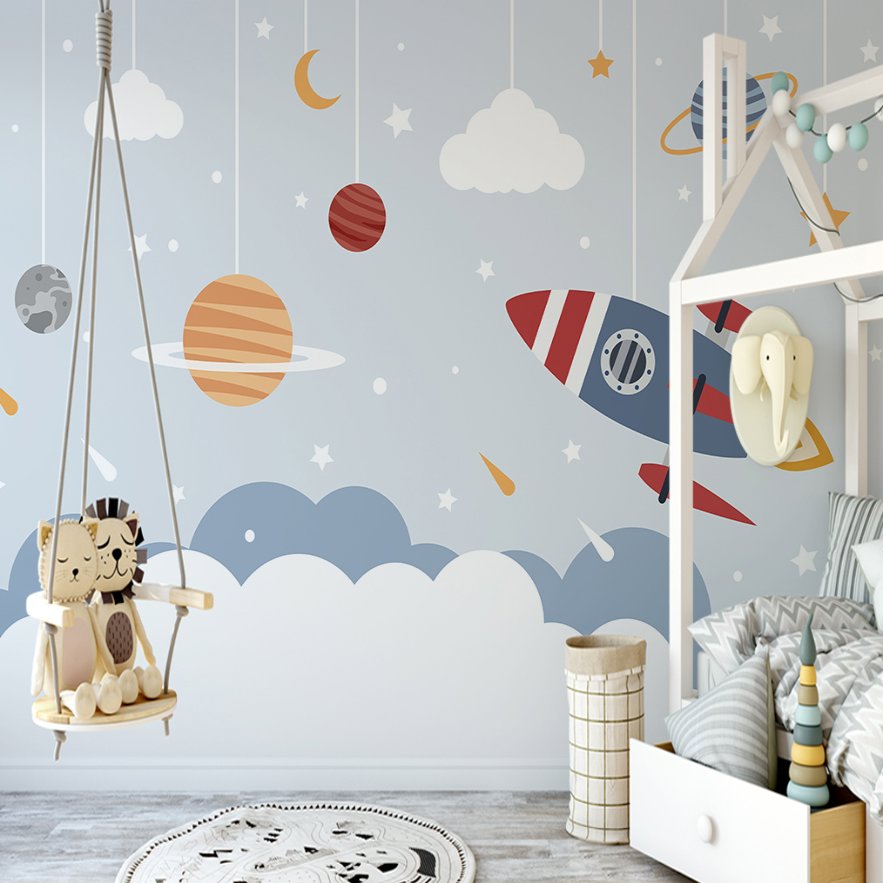 Papier Peint Espace <br/> Etoile et Nuage Spatial