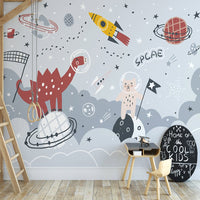 Thumbnail for Papier Peint Espace <br/> Dino Rouge dans l'espace