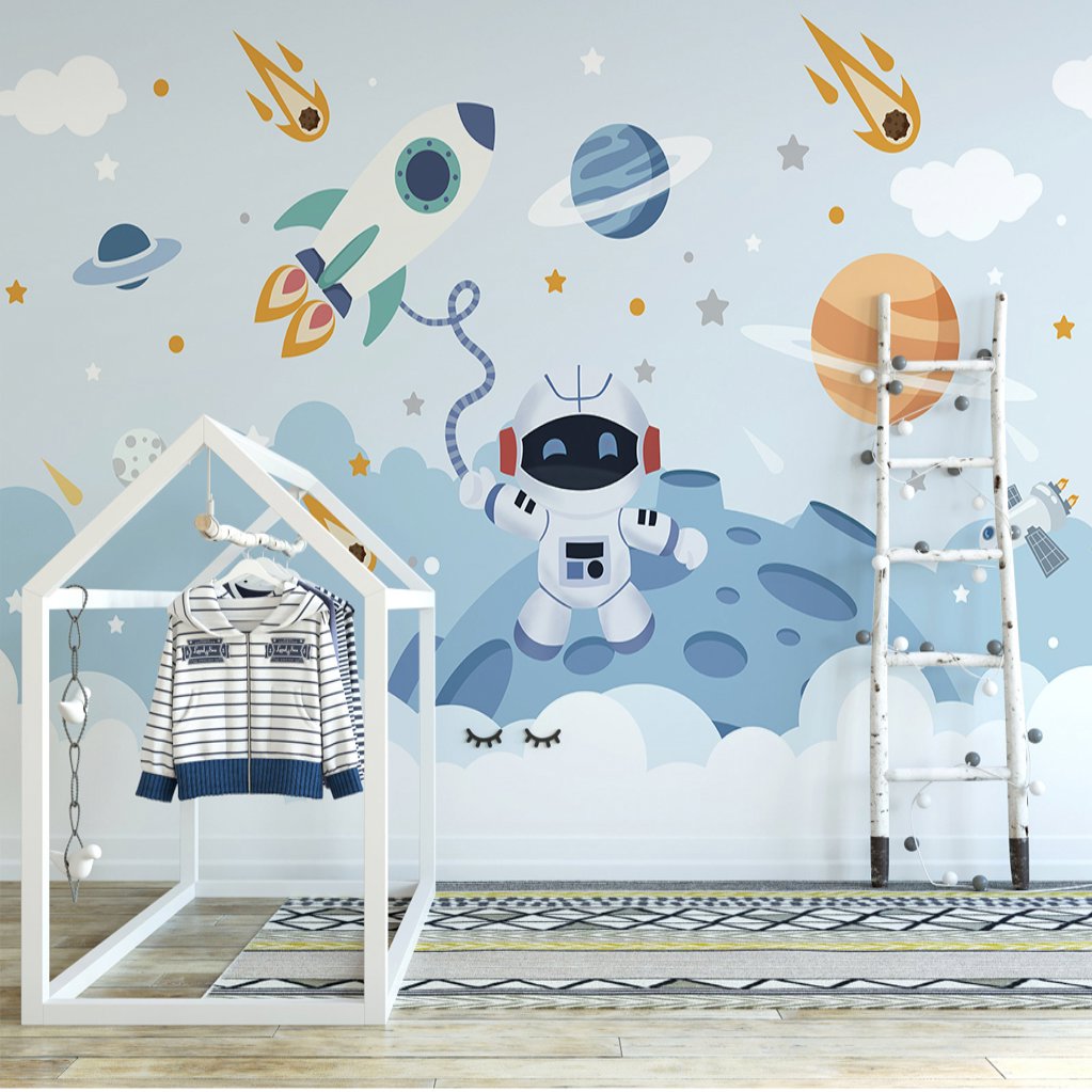 Papier Peint Espace <br/> Comète et Astronaute