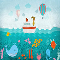 Thumbnail for Papier Peint Marin <br/> Lapin et Baleine