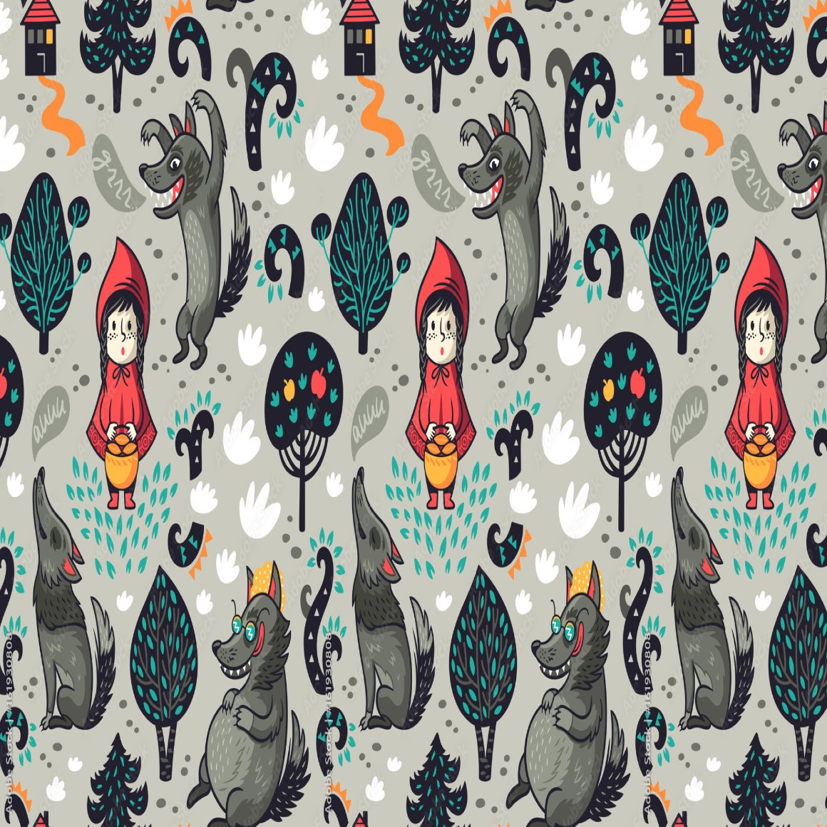 Papier Peint Fille Classique <br/> Le Petit Chaperon Rouge