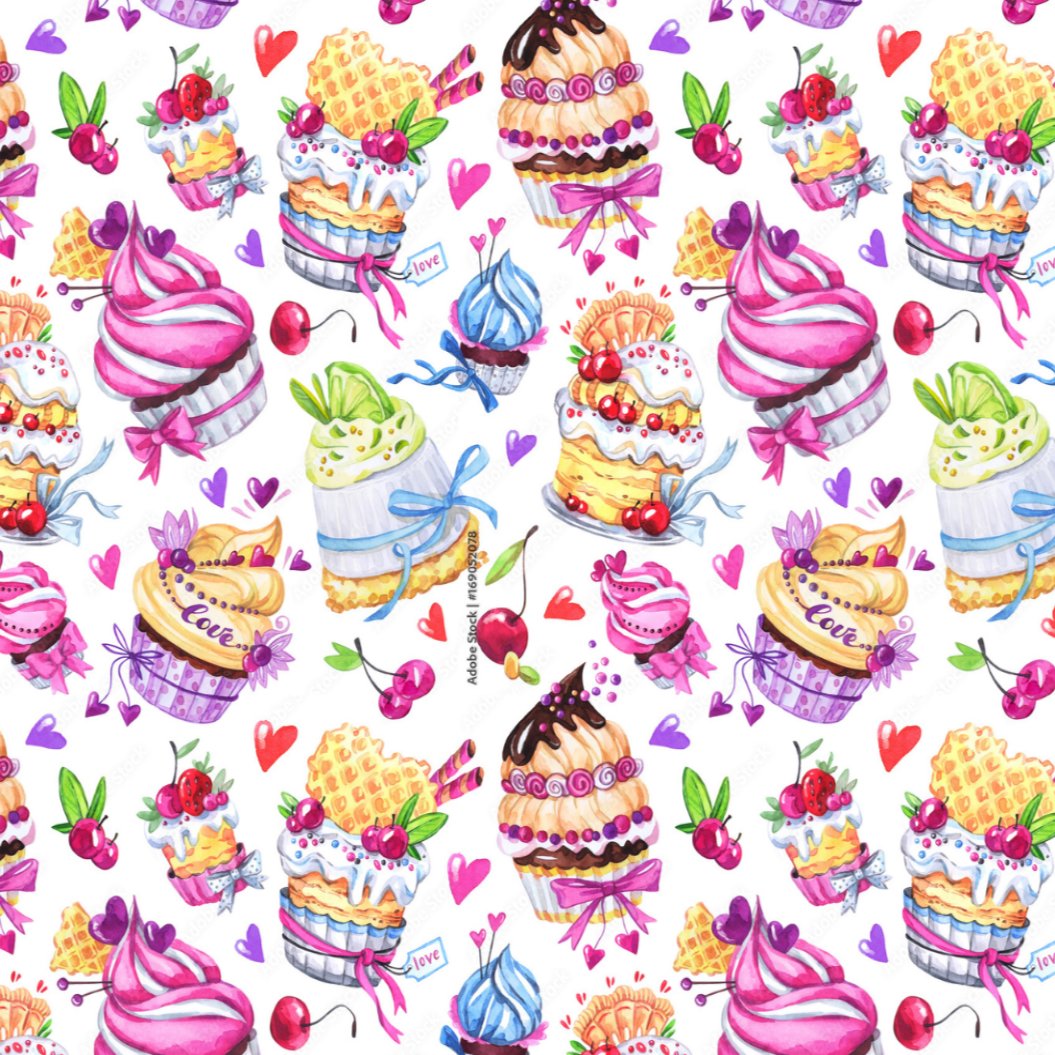 Papier Peint Fille Classique <br/> Pâtisserie Girly